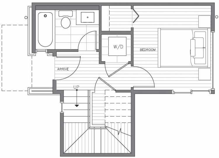 First Floor Plan at 418C 10th Ave E of the Core 6.2 Townhomes in Capitol Hill