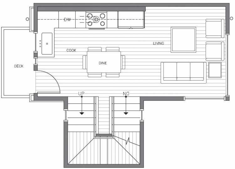 Second Floor Plan at 418C 10th Ave E of the Core 6.2 Townhomes in Capitol Hill