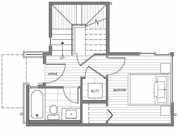 First Floor Plan at 418D 10th Ave E of the Core 6.2 Townhomes in Capitol Hill