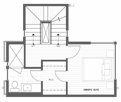 Third Floor Plan at 418D 10th Ave E of the Core 6.2 Townhomes in Capitol Hill