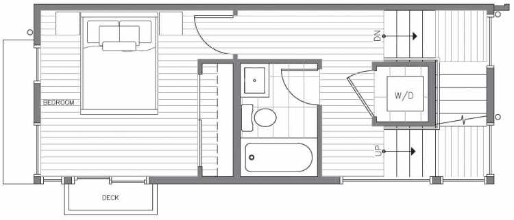 Second Floor Plan at 418E 10th Ave E of the Core 6.2 Townhomes in Capitol Hill