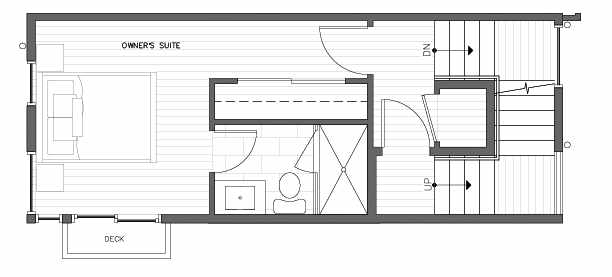 Third Floor Plan at 418E 10th Ave E of the Core 6.2 Townhomes in Capitol Hill