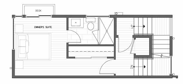 Third Floor Plan at 418F 10th Ave E of the Core 6.2 Townhomes in Capitol Hill