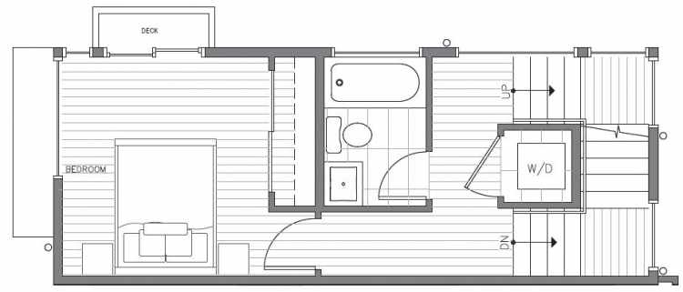 Second Floor Plan at 418F 10th Ave E of the Core 6.2 Townhomes in Capitol Hill