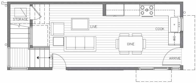 First Floor Plan of 422B 10th Ave E of the Core 6.1 Townhomes in Capitol Hill