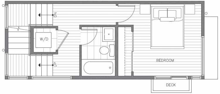 Second Floor Plan of 422B 10th Ave E of the Core 6.1 Townhomes in Capitol Hill