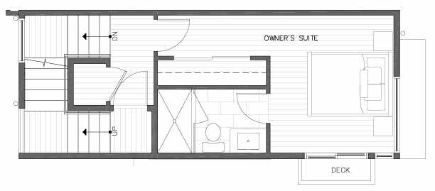Third Floor Plan of 422B 10th Ave E of the Core 6.1 Townhomes in Capitol Hill