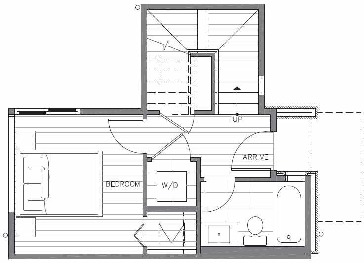 First Floor Plan of 422C 10th Ave E of the Core 6.1 Townhomes in Capitol Hill