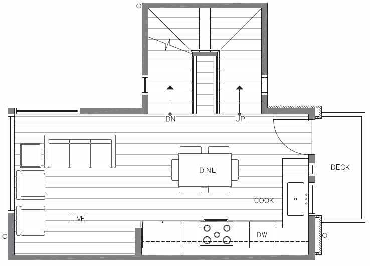 Second Floor Plan of 422C 10th Ave E of the Core 6.1 Townhomes in Capitol Hill