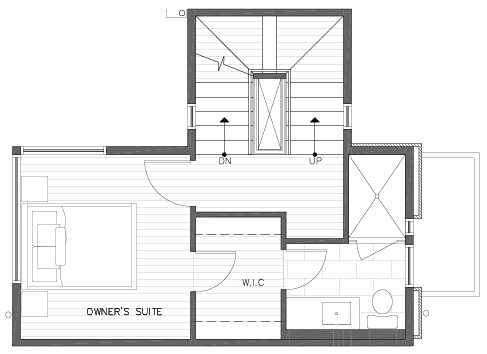 Third Floor Plan of 422C 10th Ave E of the Core 6.1 Townhomes in Capitol Hill