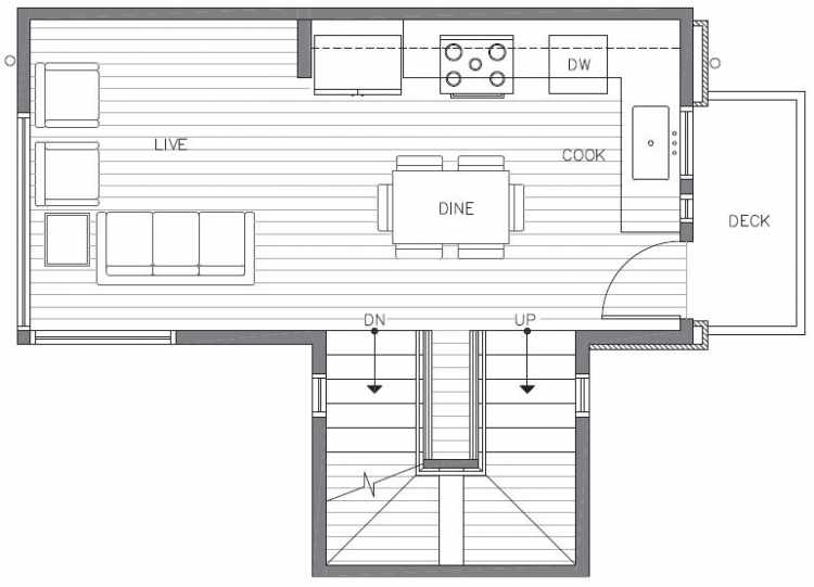 Second Floor Plan of 422D 10th Ave E of the Core 6.1 Townhomes in Capitol Hill