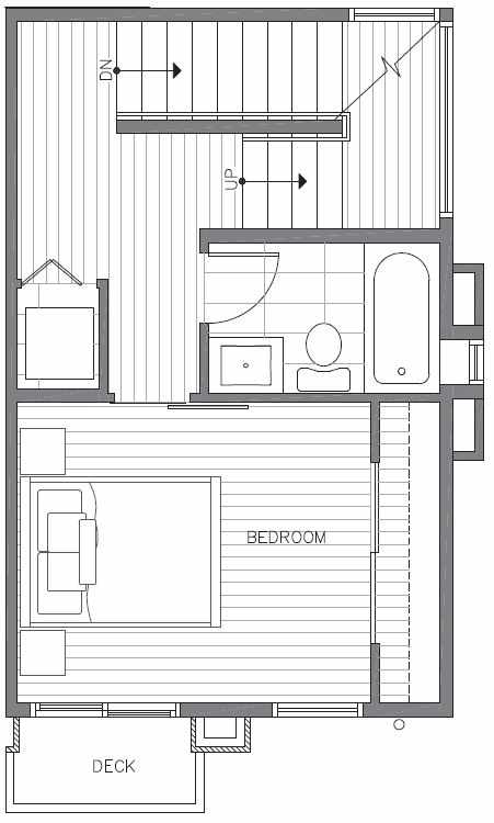 Second Floor Plan of 422E 10th Ave E of the Core 6.1 Townhomes in Capitol Hill
