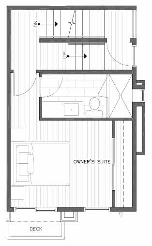 Third Floor Plan of 422E 10th Ave E of the Core 6.1 Townhomes in Capitol Hill
