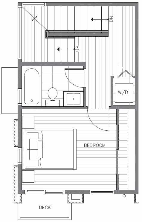 Second Floor Plan of 422F 10th Ave E of the Core 6.1 Townhomes in Capitol Hill