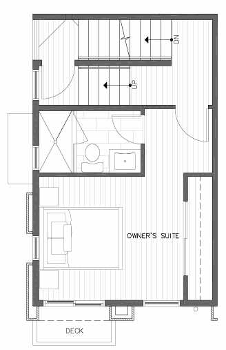 Third Floor Plan of 422F 10th Ave E of the Core 6.1 Townhomes in Capitol Hill