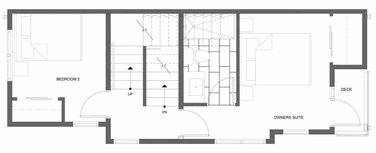 Second Floor Plan of 4322A Winslow Pl N, One of the Powell Townhome by Isola Homes