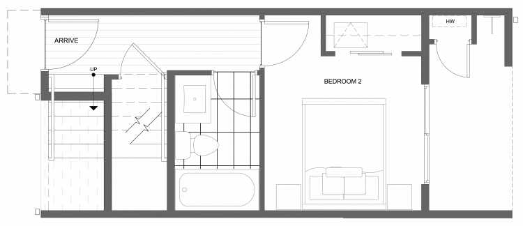 First Floor Plan of 4322D Winslow Pl N, One of the Powell Townhome by Isola Homes