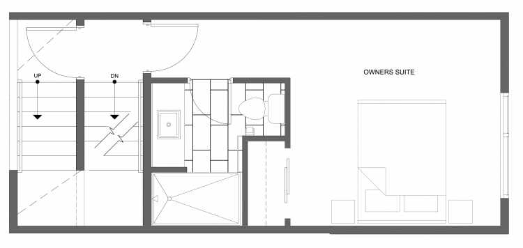 Third Floor Plan of 4322D Winslow Pl N, One of the Powell Townhome by Isola Homes