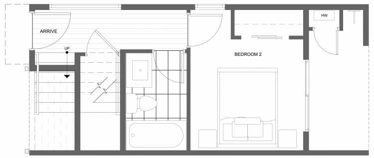 First Floor Plan of 4322G Winslow Pl N, One of the Powell Townhome by Isola Homes