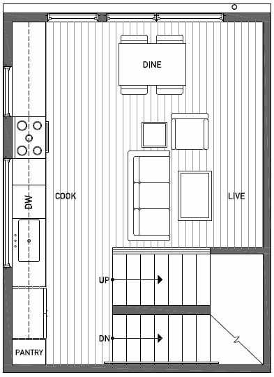 Second Floor Plan of 437A NE 73rd Street in Verde Towns 1 by Isola Homes