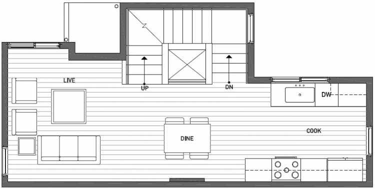 Second Floor Plan of 437B NE 73rd Street in Verde Towns 1 by Isola Homes