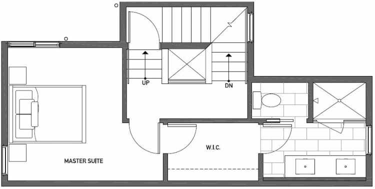 Third Floor Plan of 437B NE 73rd Street in Verde Towns 1 by Isola Homes