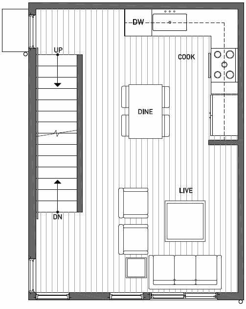 Second Floor Plan of 437C NE 73rd Street in Verde Towns 1 by Isola Homes