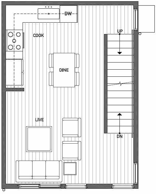 Second Floor Plan of 437D NE 73rd Street in Verde Towns 1 by Isola Homes