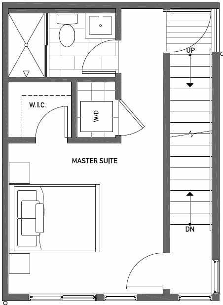 Third Floor Plan of 437D NE 73rd Street in Verde Towns 1 by Isola Homes