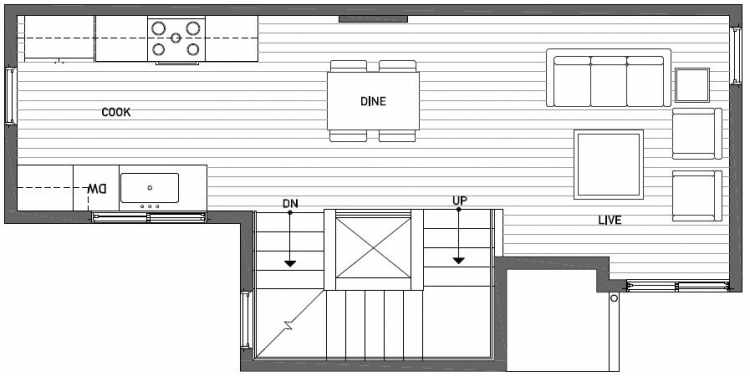 Second Floor Plan of 437E NE 73rd Street in Verde Towns 1 by Isola Homes