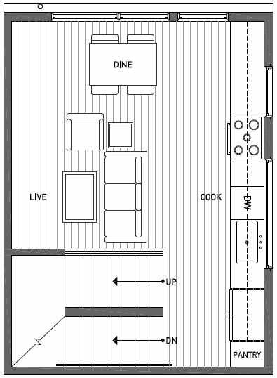 Second Floor Plan of 437F NE 73rd Street in Verde Towns 1 by Isola Homes