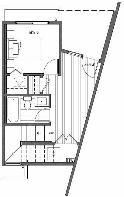 First Floor Plan of 445 NE 73rd St of Verde Towns by Isola Homes