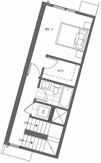 Second Floor Plan of 447 NE 73rd St of Verde Towns by Isola Homes