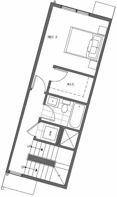 Second Floor Plan of 449 NE 73rd St of Verde Towns by Isola Homes