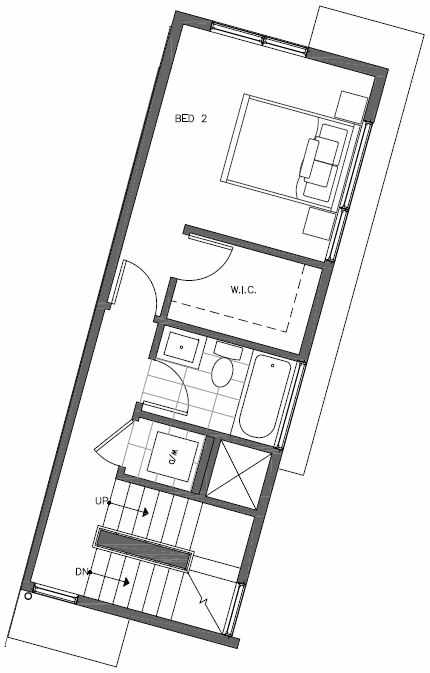 Second Floor Plan of 451 NE 73rd St of Verde Towns by Isola Homes