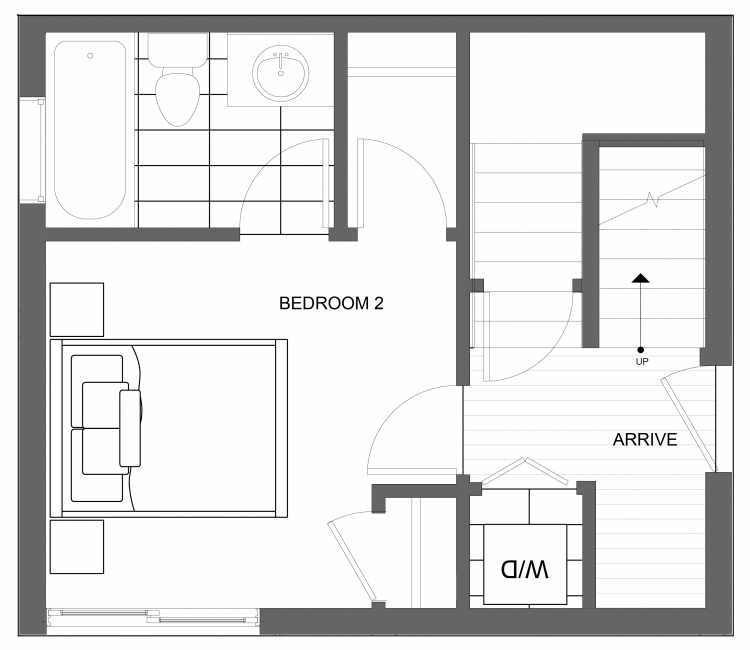 First Floor Plan of 4719A 32nd Ave S, One of the Lana Townhomes in Columbia City