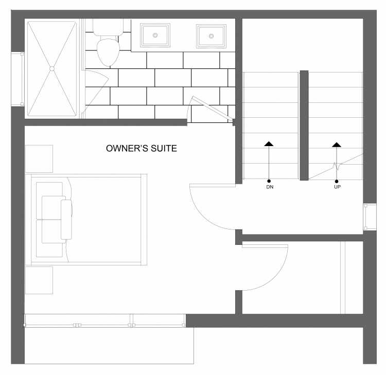 Third Floor Plan of 4719A 32nd Ave S, One of the Lana Townhomes in Columbia City