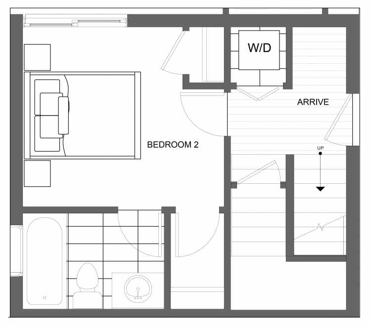 First Floor Plan of 4719B 32nd Ave S, One of the Lana Townhomes in Columbia City