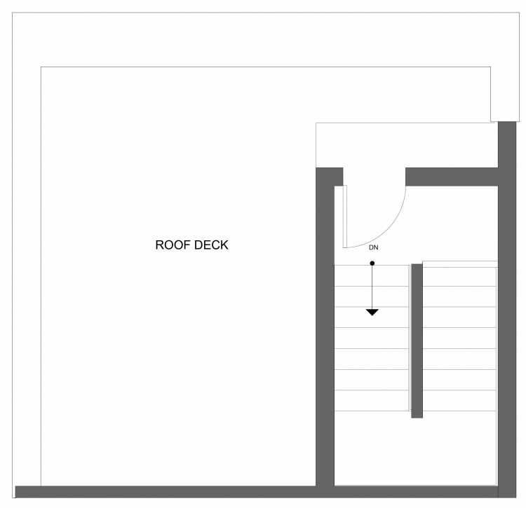 Roof Deck Floor Plan of 4719B 32nd Ave S, One of the Lana Townhomes in Columbia City