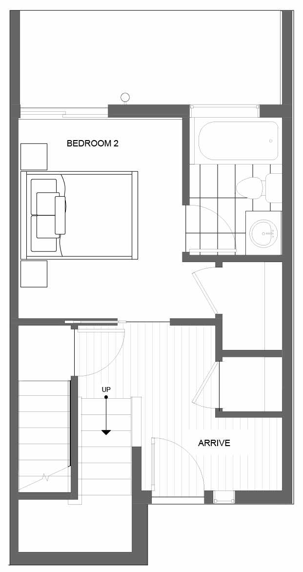 First Floor Plan of 4719C 32nd Ave S, One of the Lana Townhomes in Columbia City