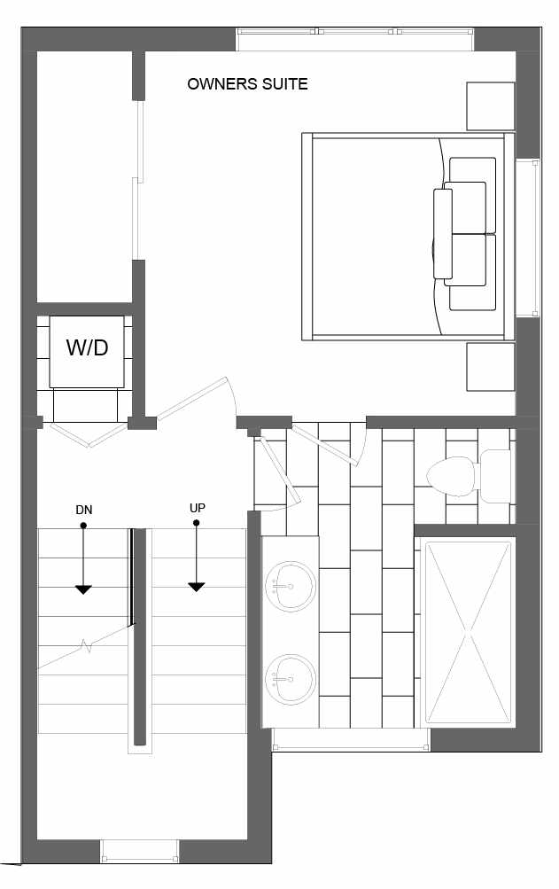 Third Floor Plan of 4719C 32nd Ave S, One of the Lana Townhomes in Columbia City