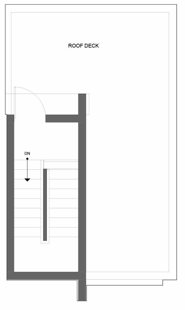 Roof Deck Floor Plan of 4719C 32nd Ave S, One of the Lana Townhomes in Columbia City