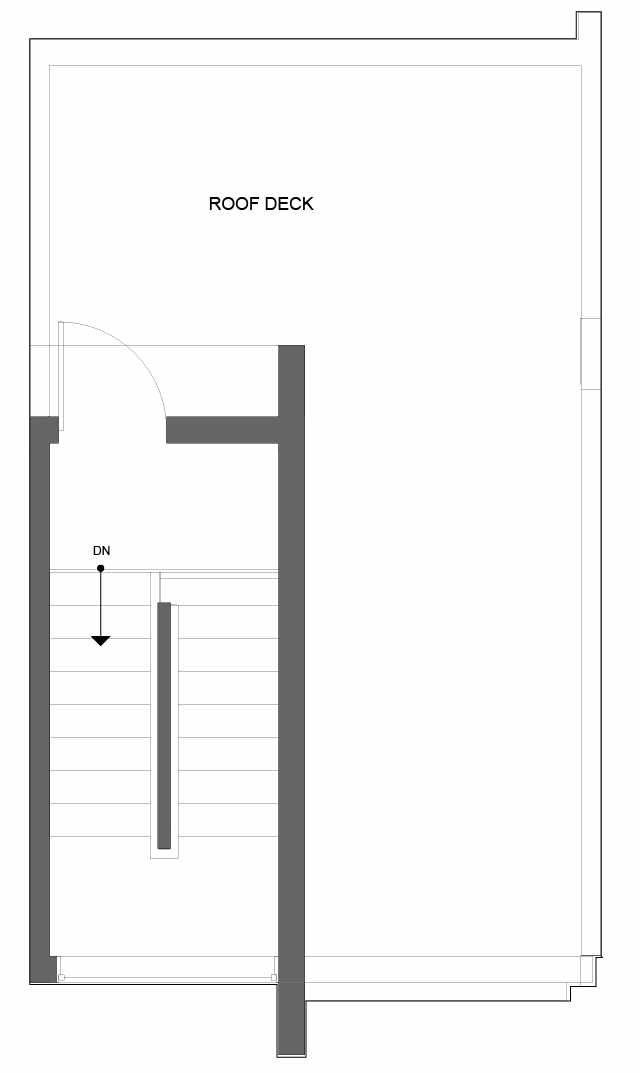 Roof Deck Floor Plan of 4721C 32nd Ave S, One of the Lana Townhomes in Columbia City