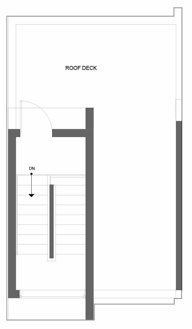 Roof Deck Floor Plan of 4721E 32nd Ave S, One of the Lana Townhomes in Columbia City