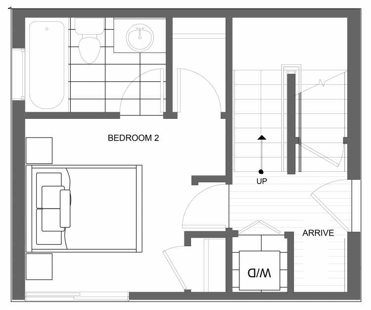 First Floor Plan of 4723A 32nd Ave S, One of the Lana Townhomes in Columbia City