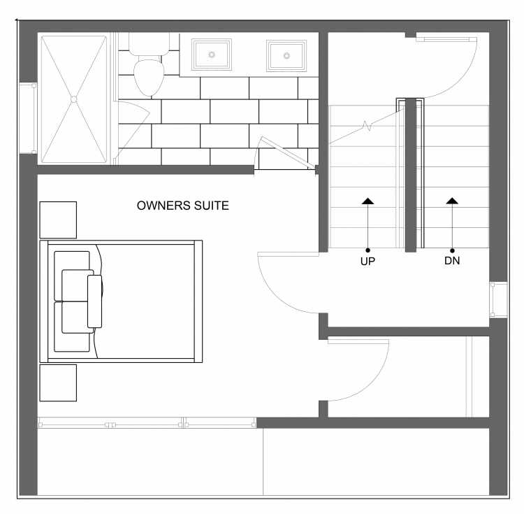 Third Floor Plan of 4723A 32nd Ave S, One of the Lana Townhomes in Columbia City