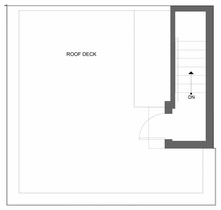 Roof Deck Floor Plan of 4723A 32nd Ave S, One of the Lana Townhomes in Columbia City