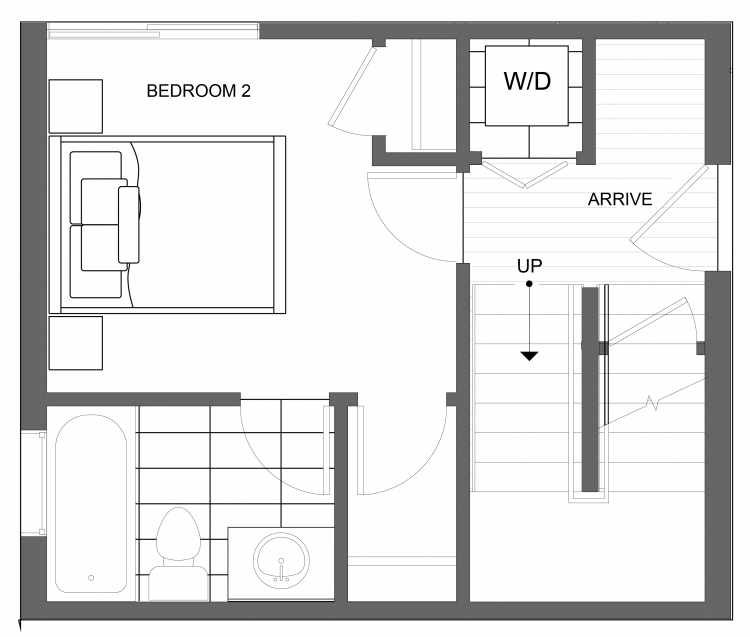 First Floor Plan of 4723B 32nd Ave S, One of the Lana Townhomes in Columbia City