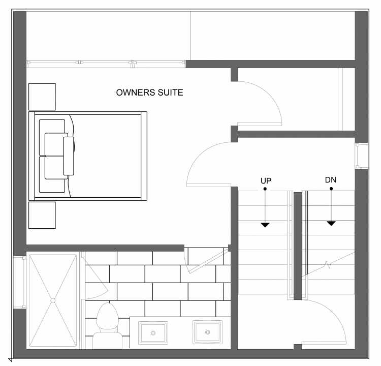 Third Floor Plan of 4723B 32nd Ave S, One of the Lana Townhomes in Columbia City