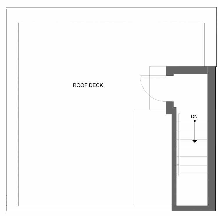 Roof Deck Floor Plan of 4723B 32nd Ave S, One of the Lana Townhomes in Columbia City